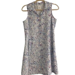 Tek Gear Blue White Floral Athletic Athleisure Sleeveless Mini Dress Size Small